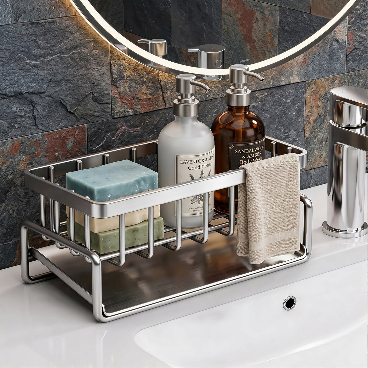 Stainless Steel Sponge Holder Sink Organizer