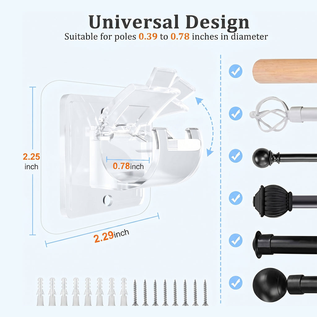 Curtain Rod Brackets with Clips