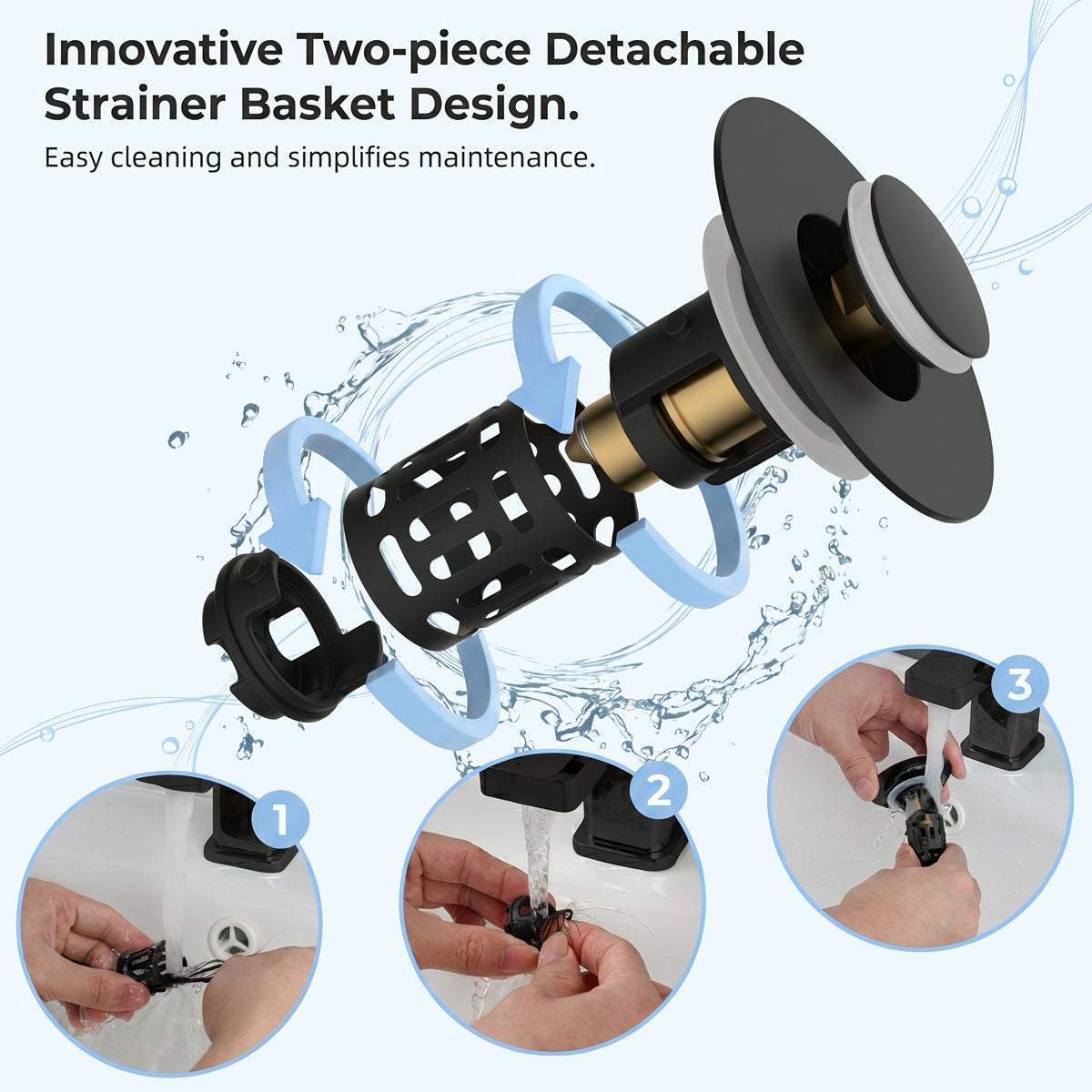 3-in-1 Bathroom Sink Drain Stopper