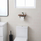 Wooden Toilet Paper Holder with Shelf