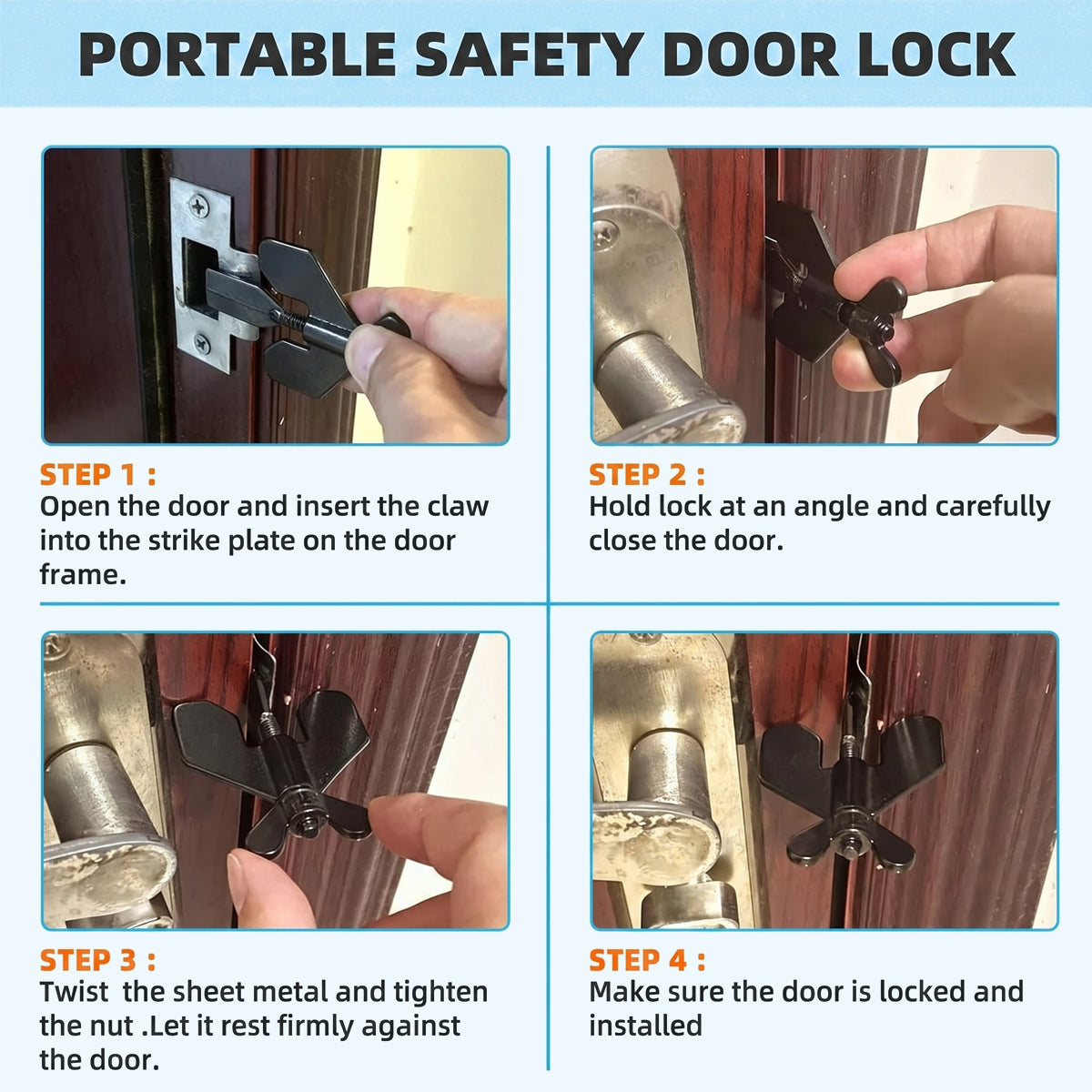 Portable Travel Door Lock & Security Stopper