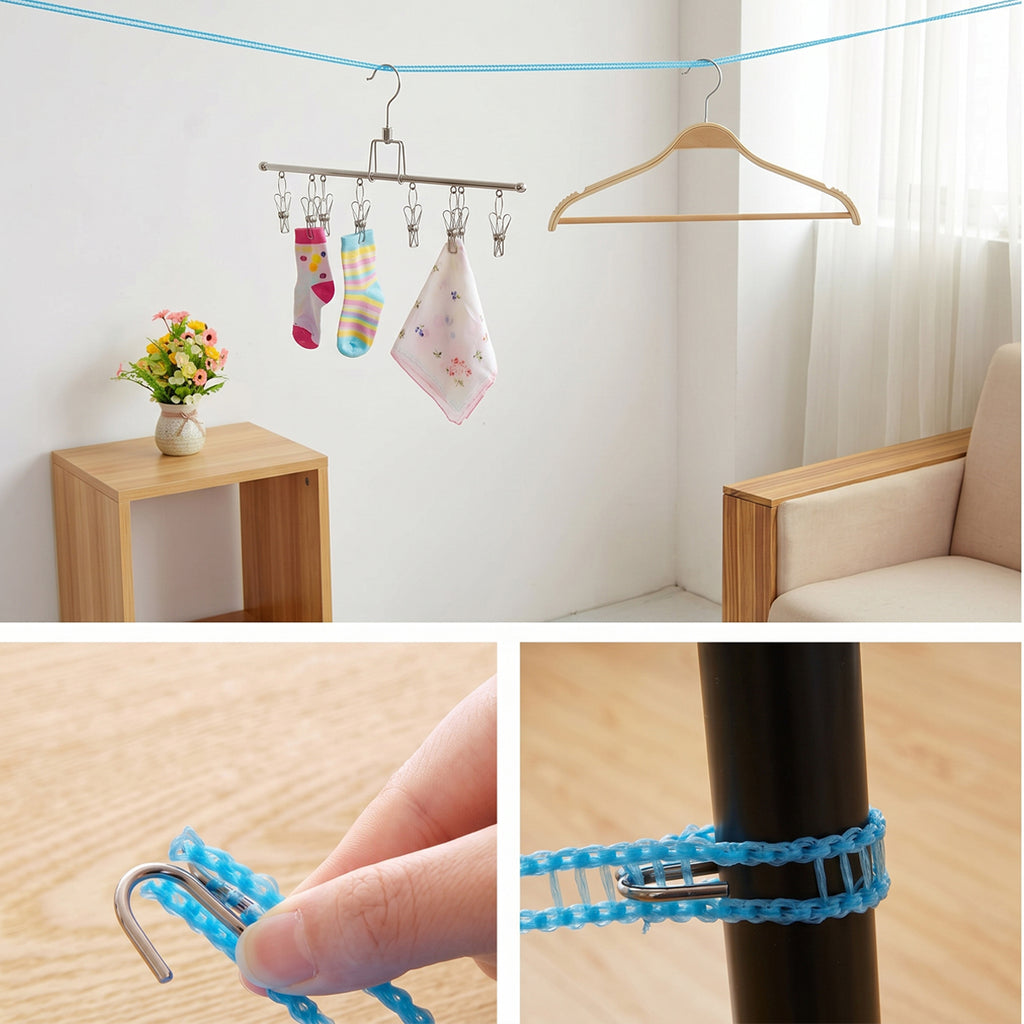 3-Pack Adjustable Windproof Clothesline