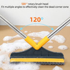 2-in-1 Floor Scrub Brush with Squeegee