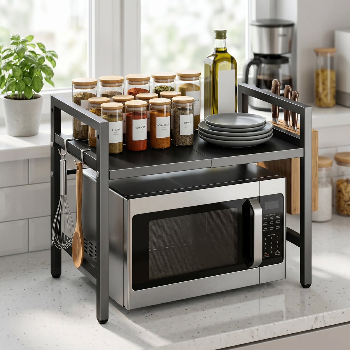 Expandable Microwave Shelf Organizer