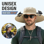Wide Brim Sun Hat with Dual Solar Fans