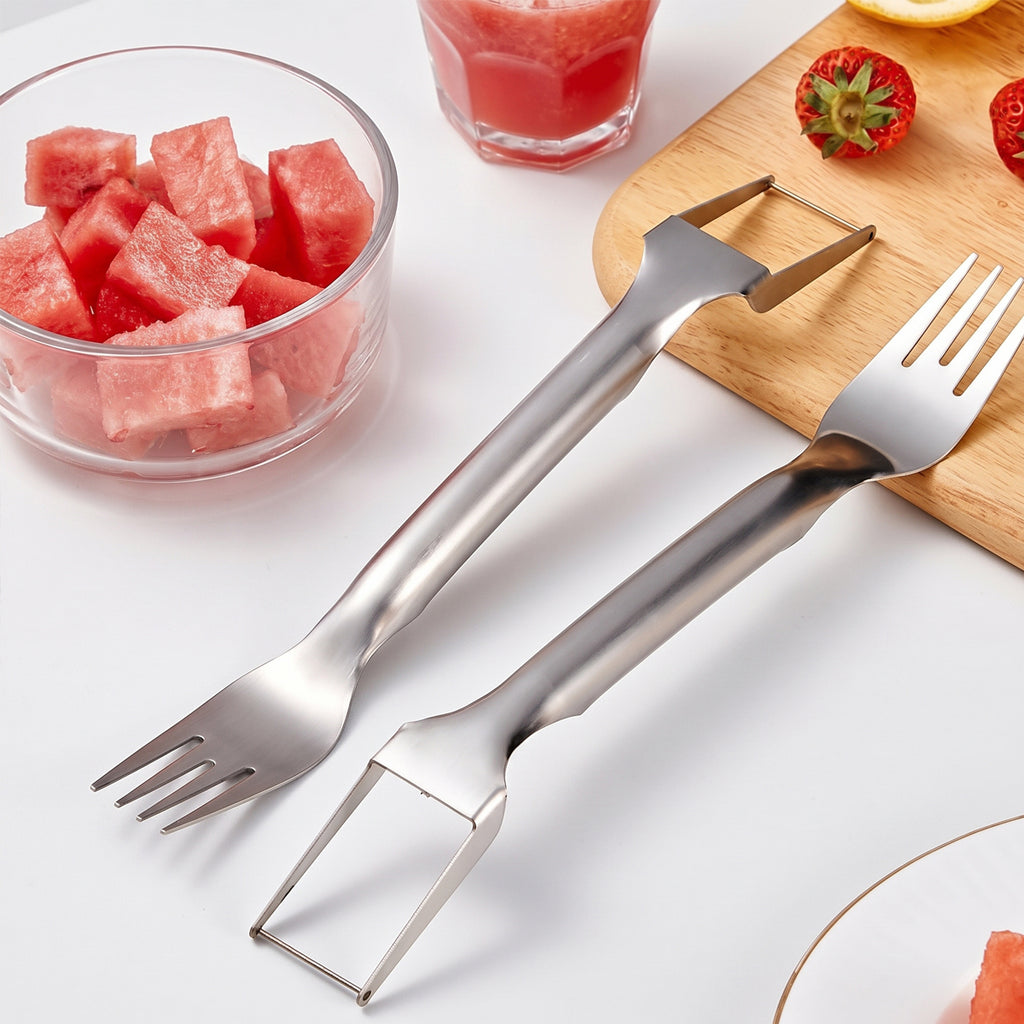 Stainless Steel 2-in-1 Watermelon Slicer & Fork