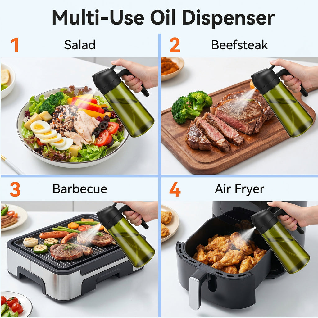 2-in-1 Olive Oil Sprayer & Dispenser Bottle