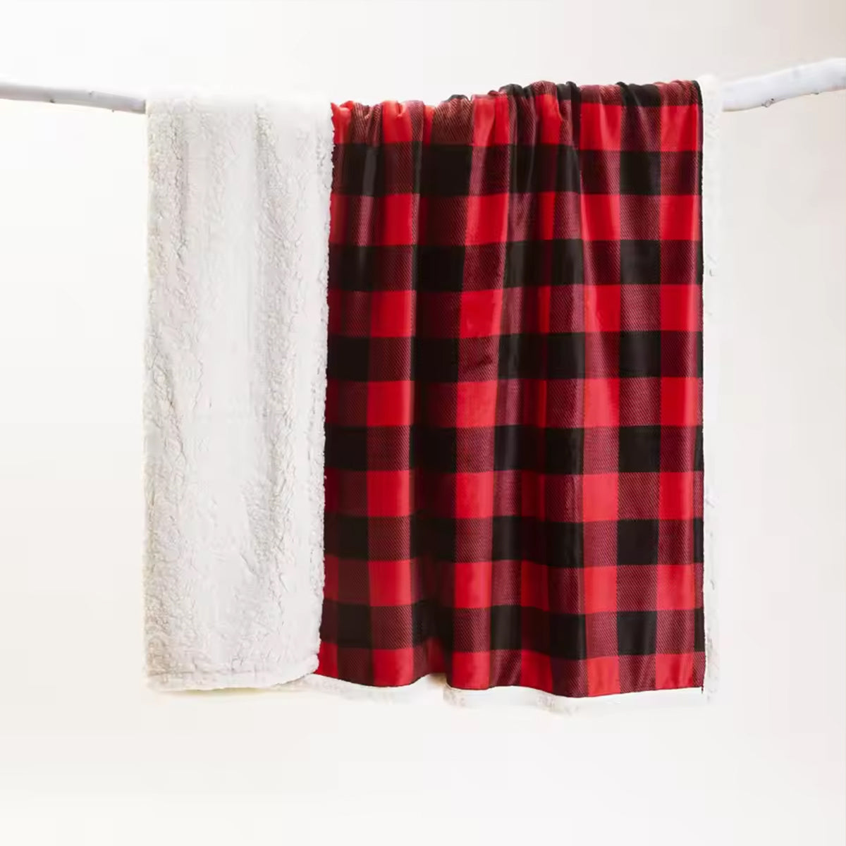 Reversible Bubble Fleece Throw Blanket