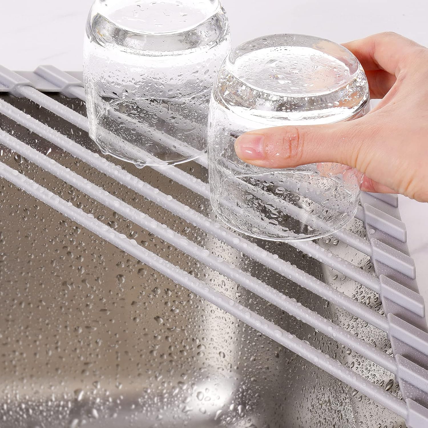 Triangle Roll-Up Dish Drying Rack