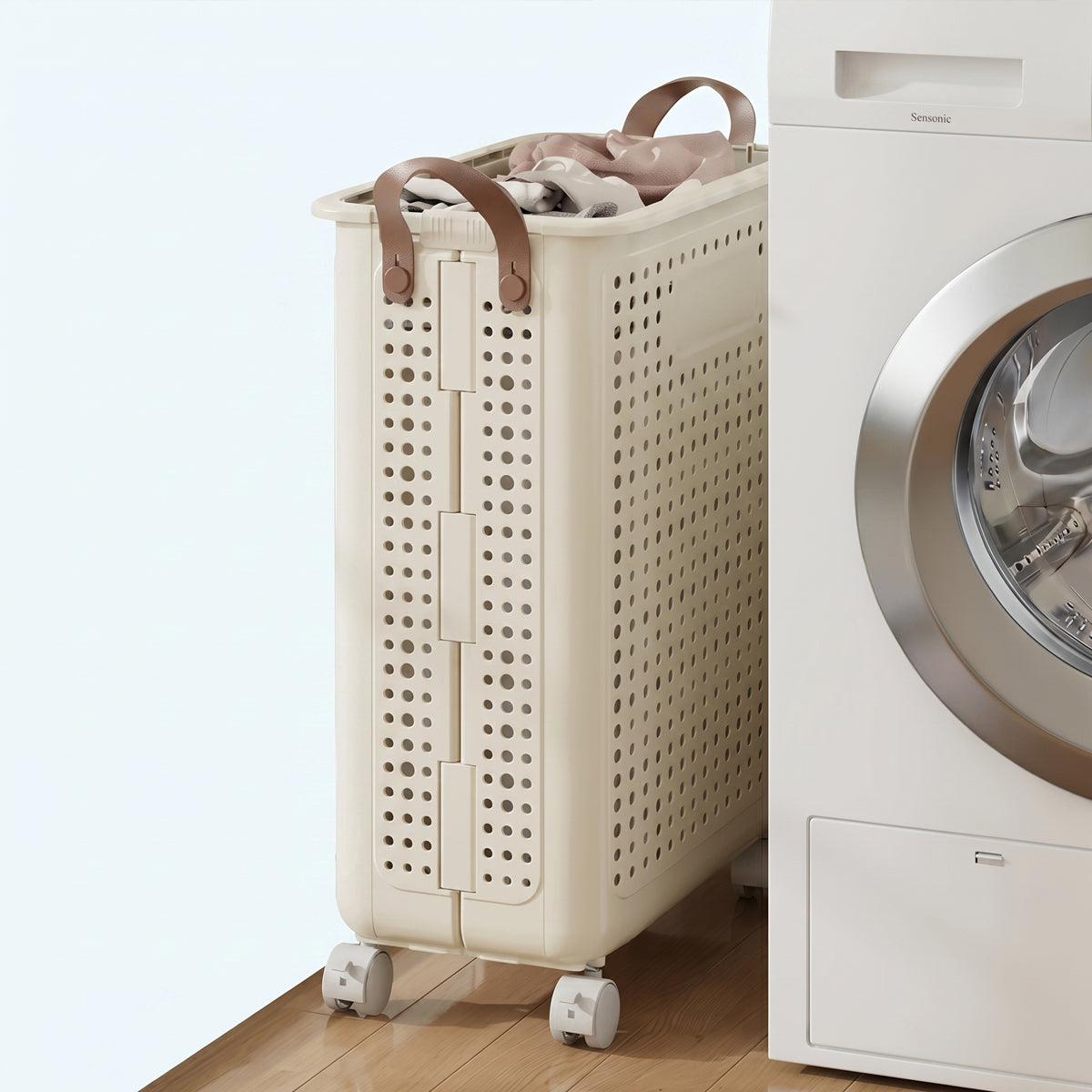 Foldable Laundry Basket with Wheels