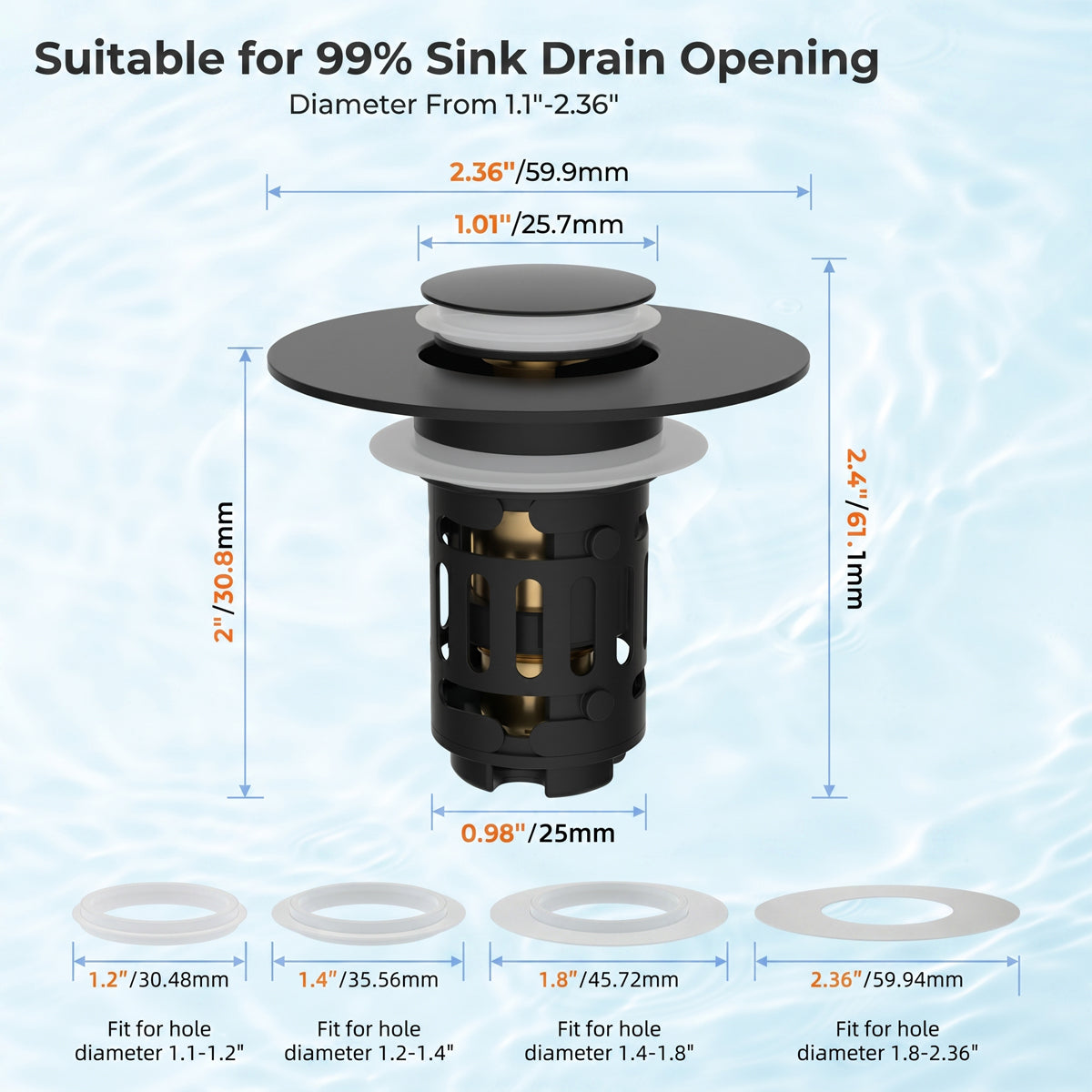 3-in-1 Bathroom Sink Drain Stopper