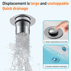 Pop-Up Drain Filter with Removable Hair Catcher Basket