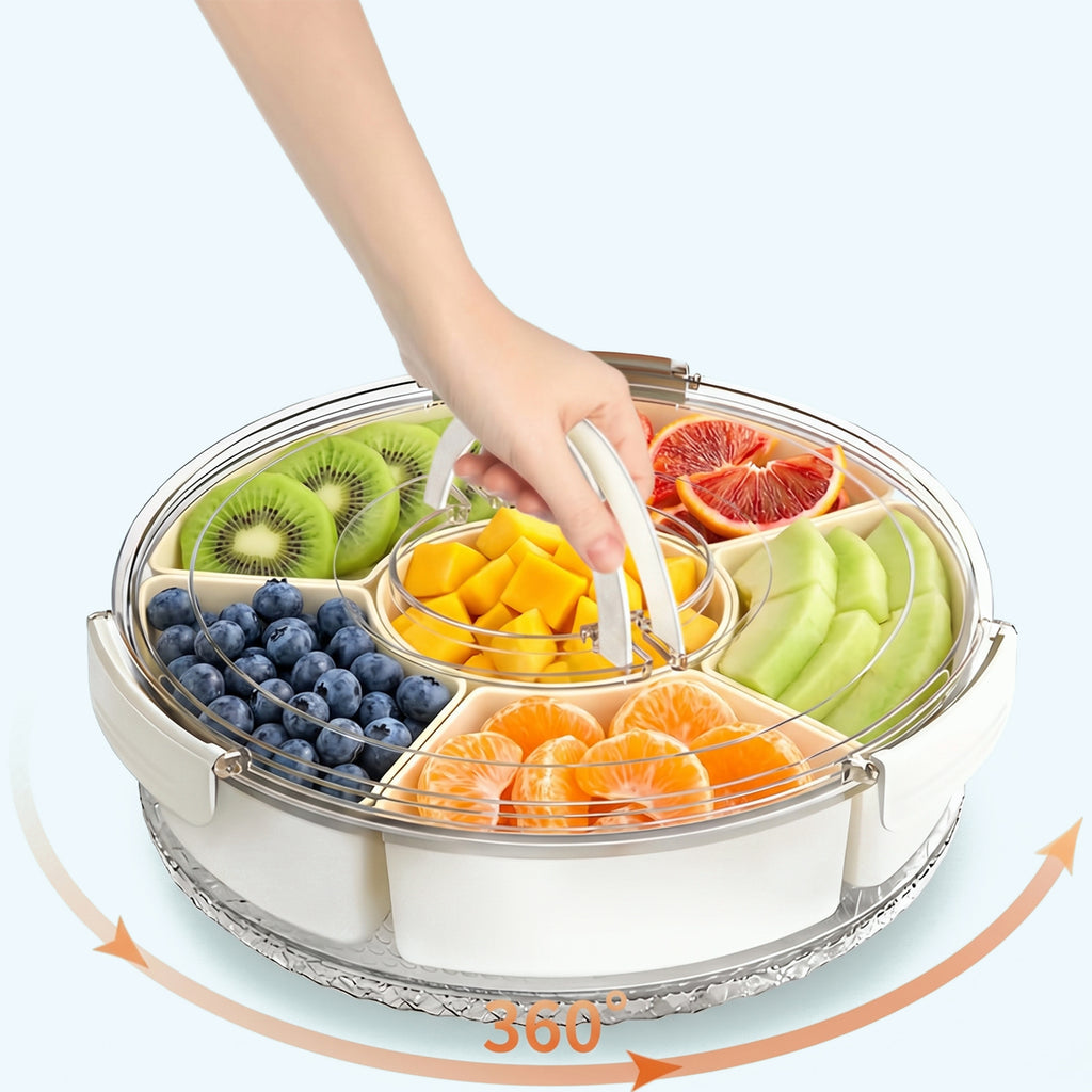 Divided Snack Tray with Lid & Handle