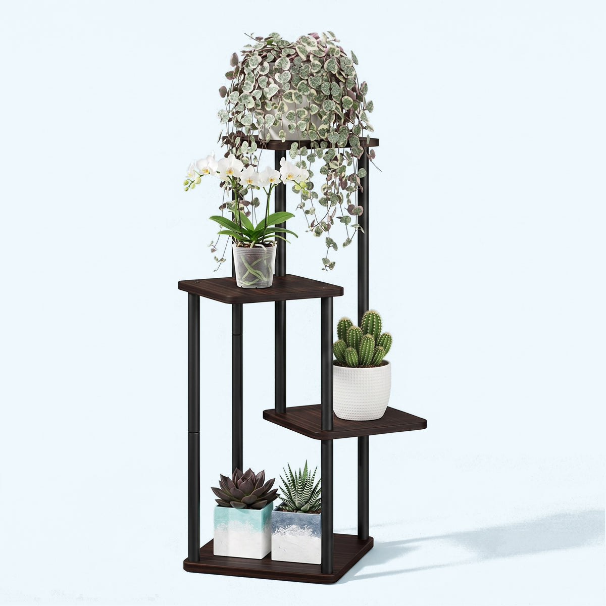Wooden Flower Storage Shelf