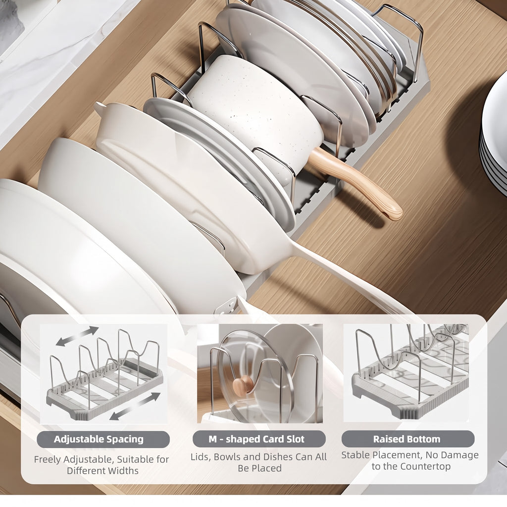 Expandable Pot Lid & Pan Organizer Rack