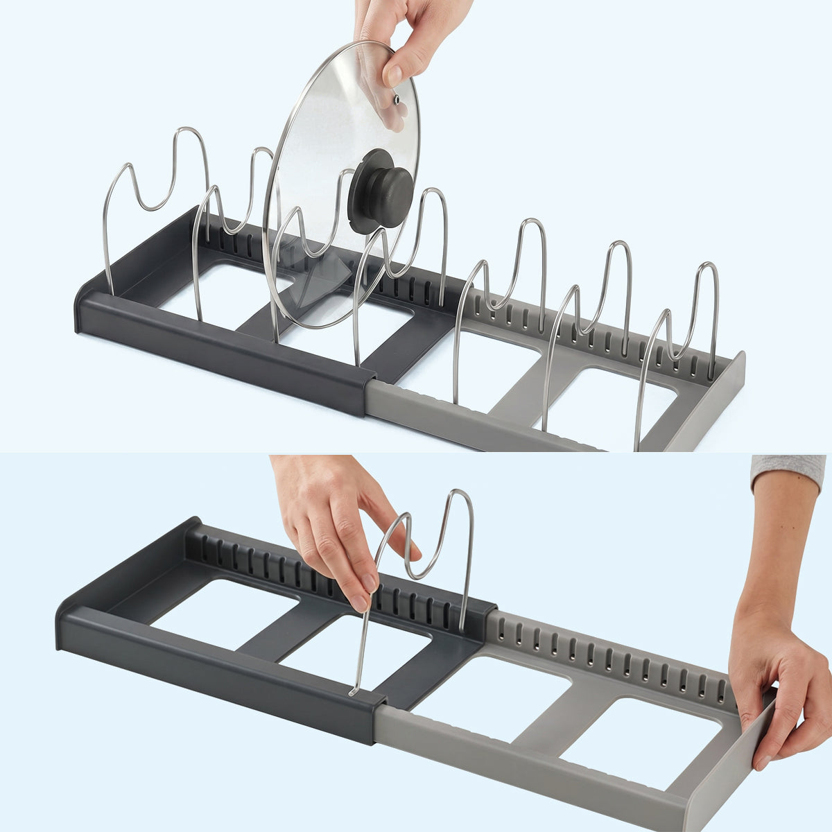 Expandable Pan & Pot Lid Rack Organizer