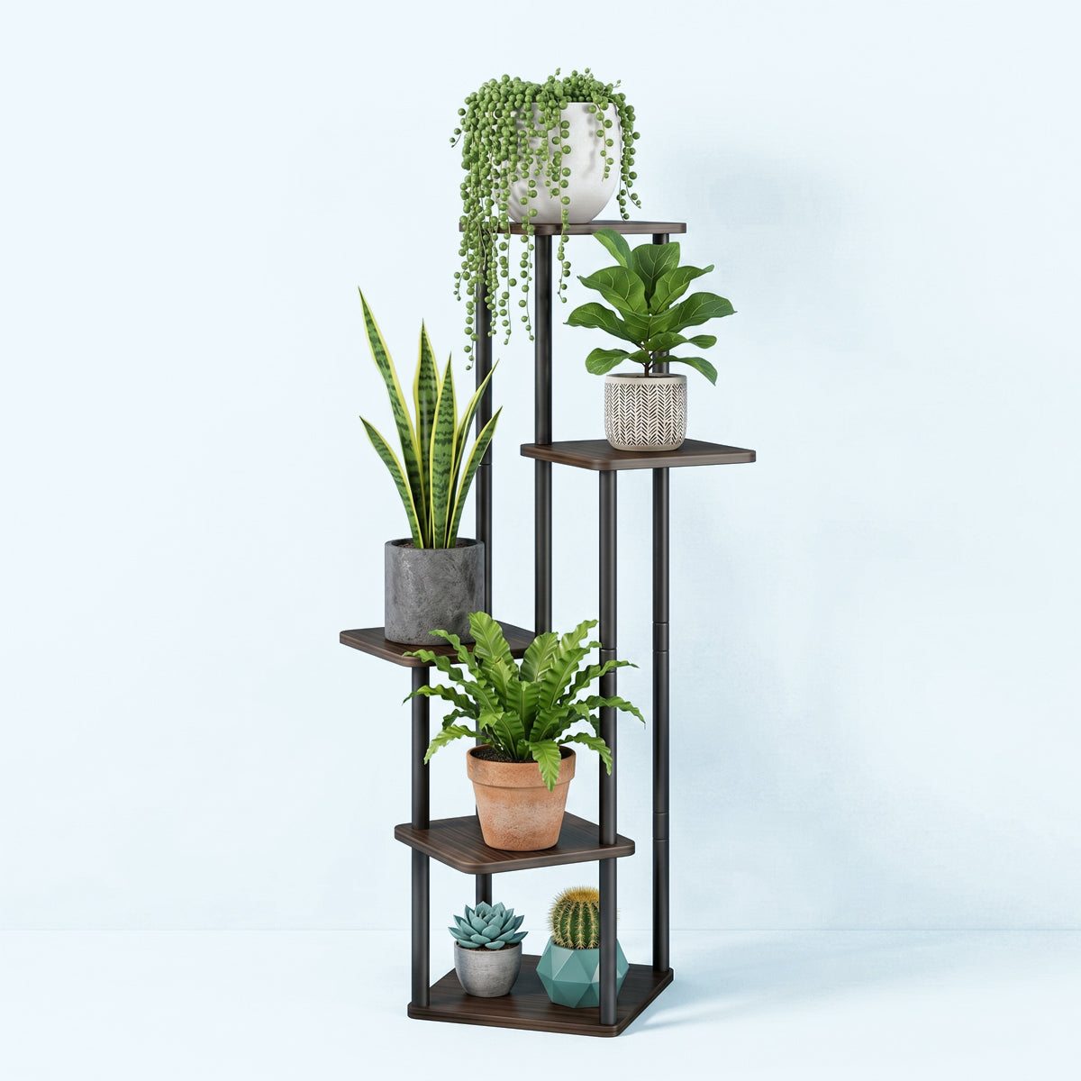 Wooden Flower Storage Shelf