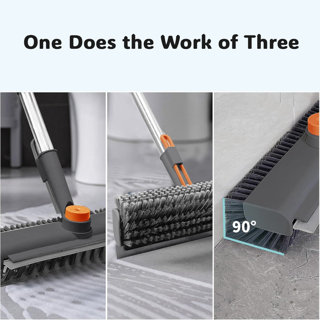 3-in-1 Floor Scrub Brush with Long Handle
