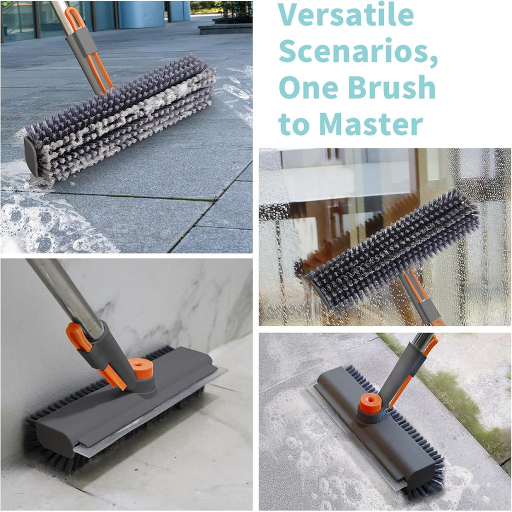 3-in-1 Floor Scrub Brush with Long Handle