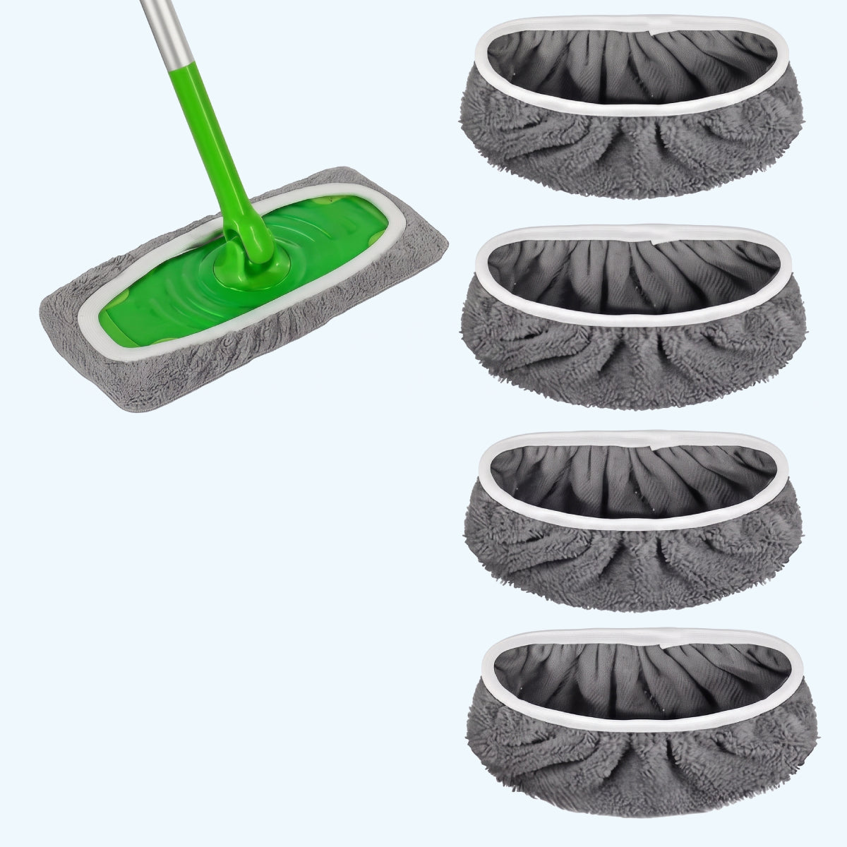 Reusable Microfiber Mop Pads - 4 PCS