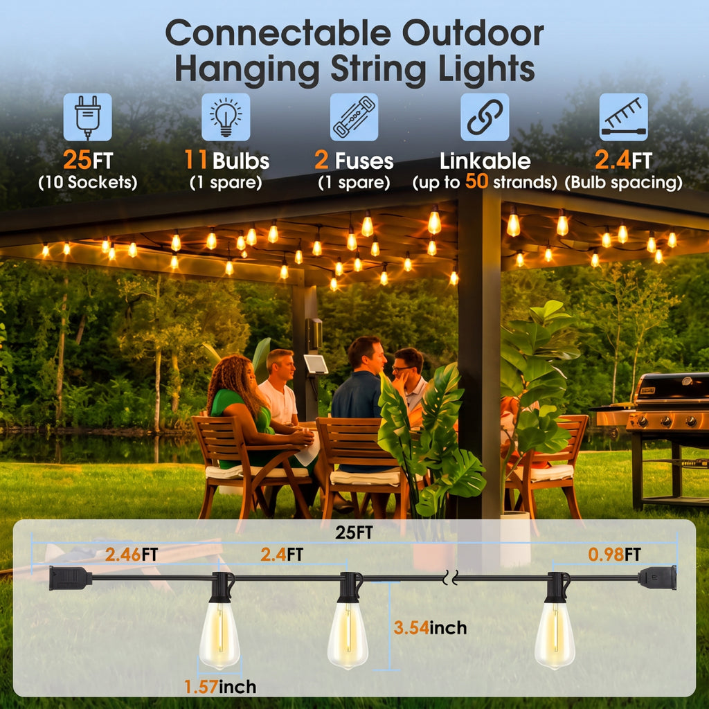25FT Outdoor String Lights