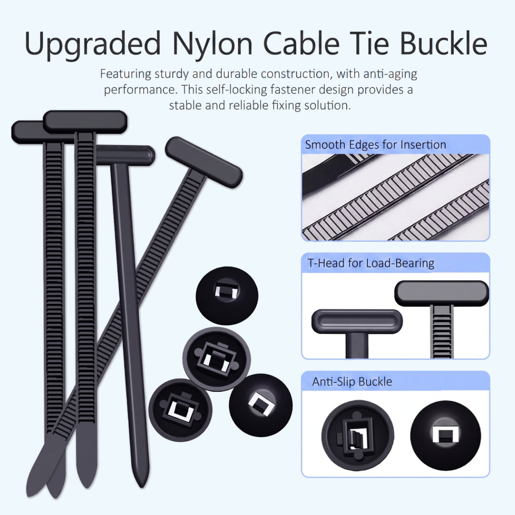 100PCS Universal Nylon Cable Tie Buckles