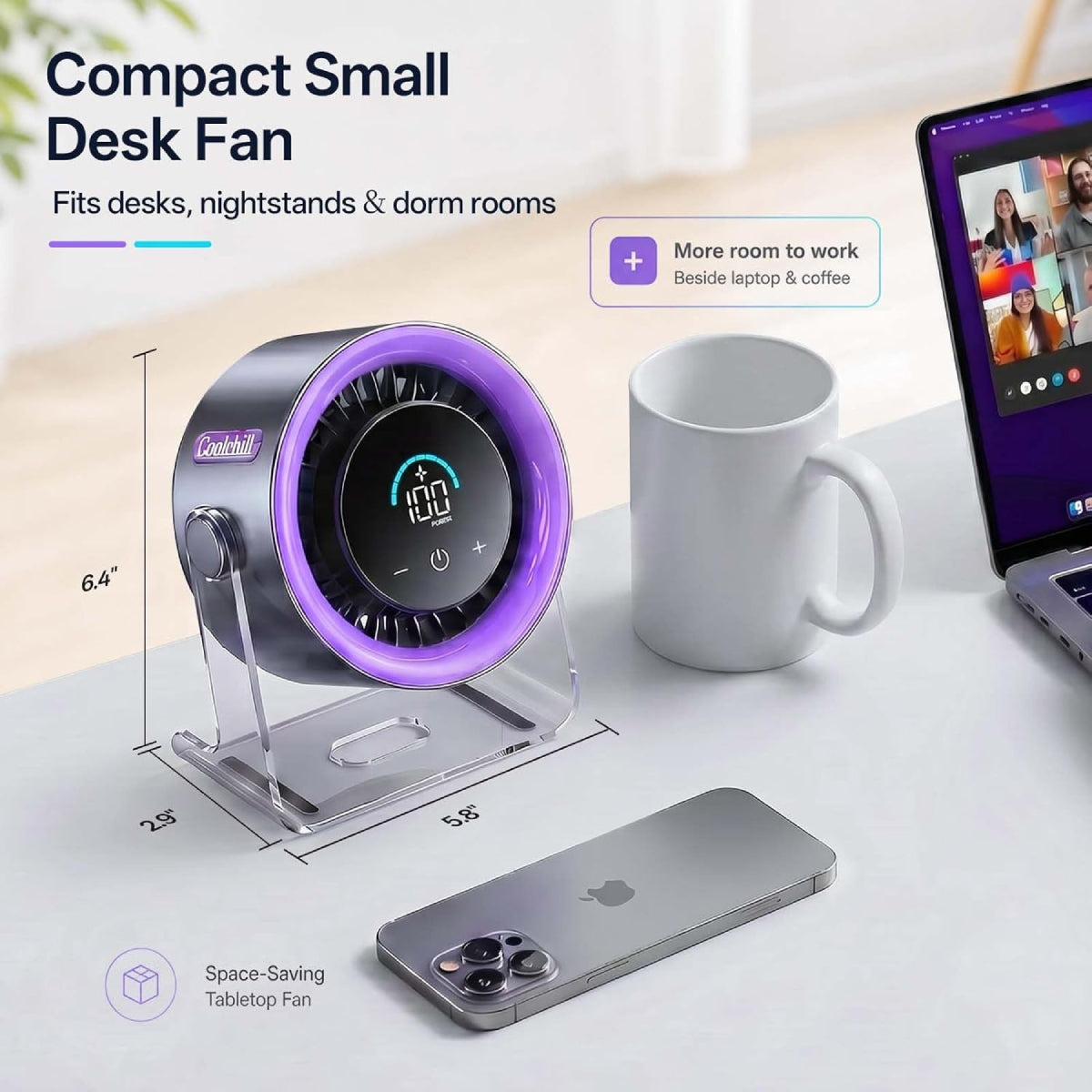 Vention Wireless Desktop Air Circulation Fan