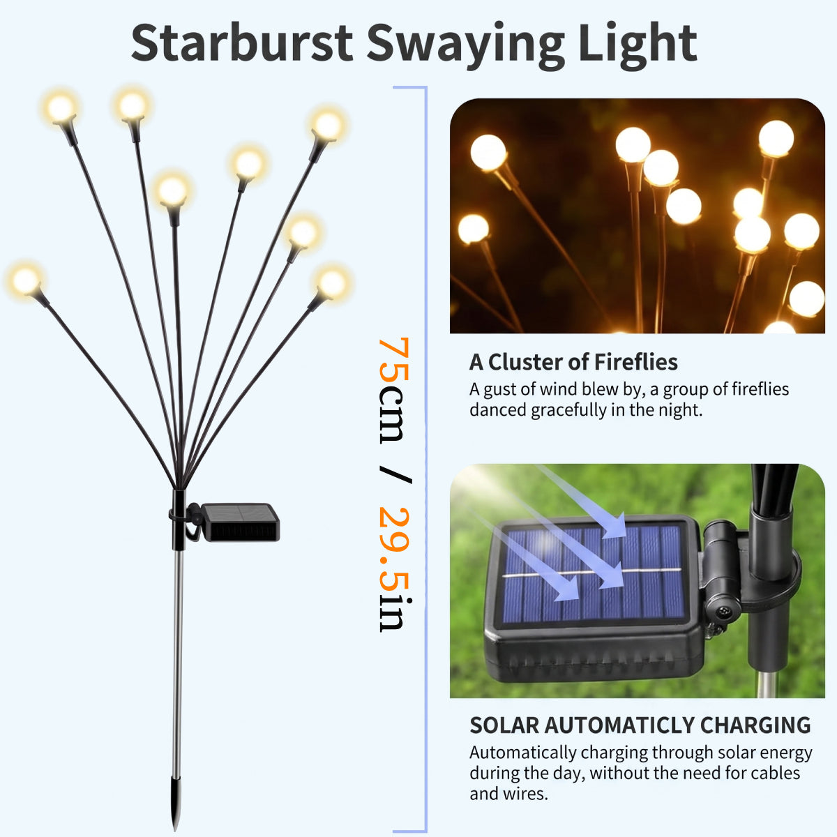 Solar Powered Firefly Garden Light