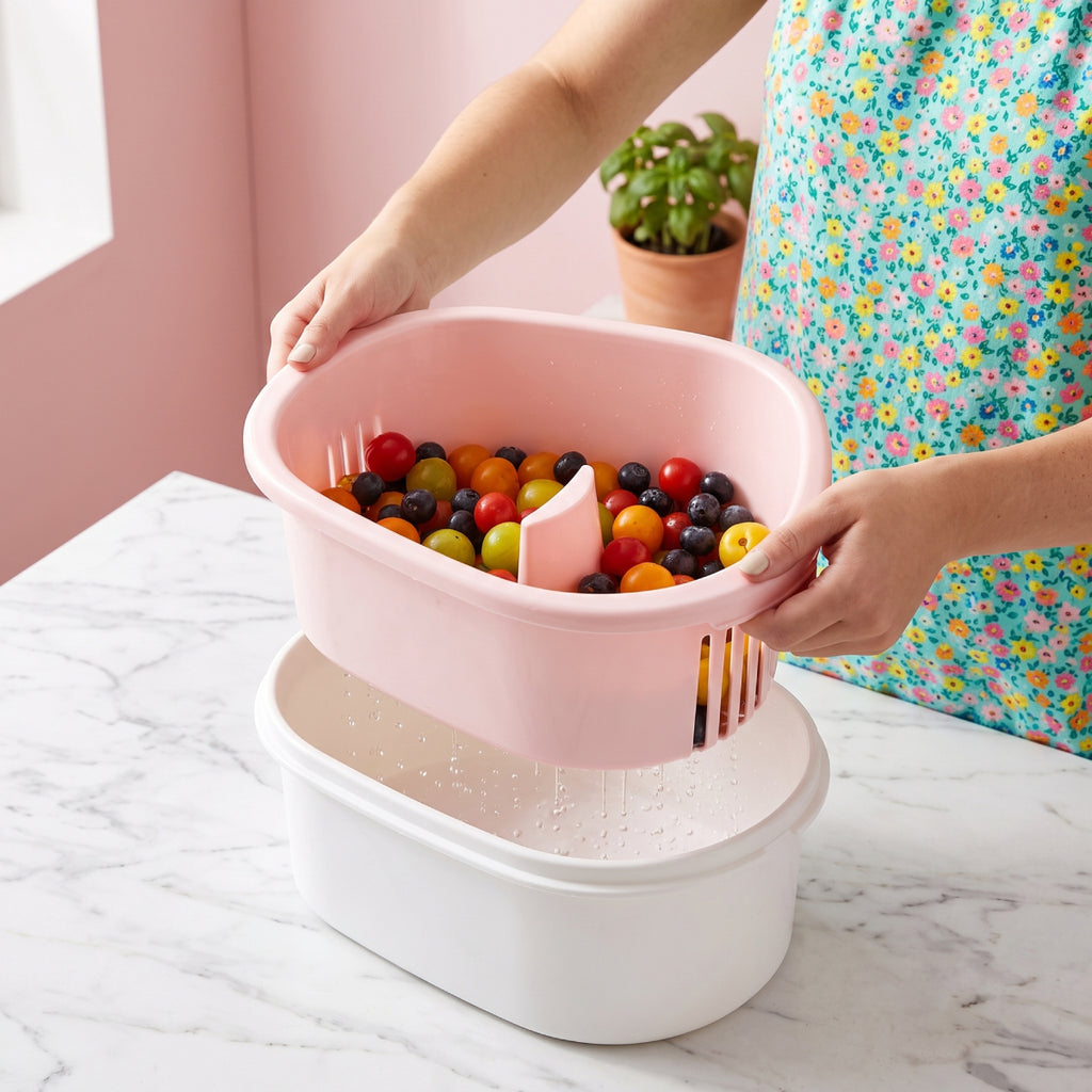 Self-Draining Fruit & Vegetable Wash Basket
