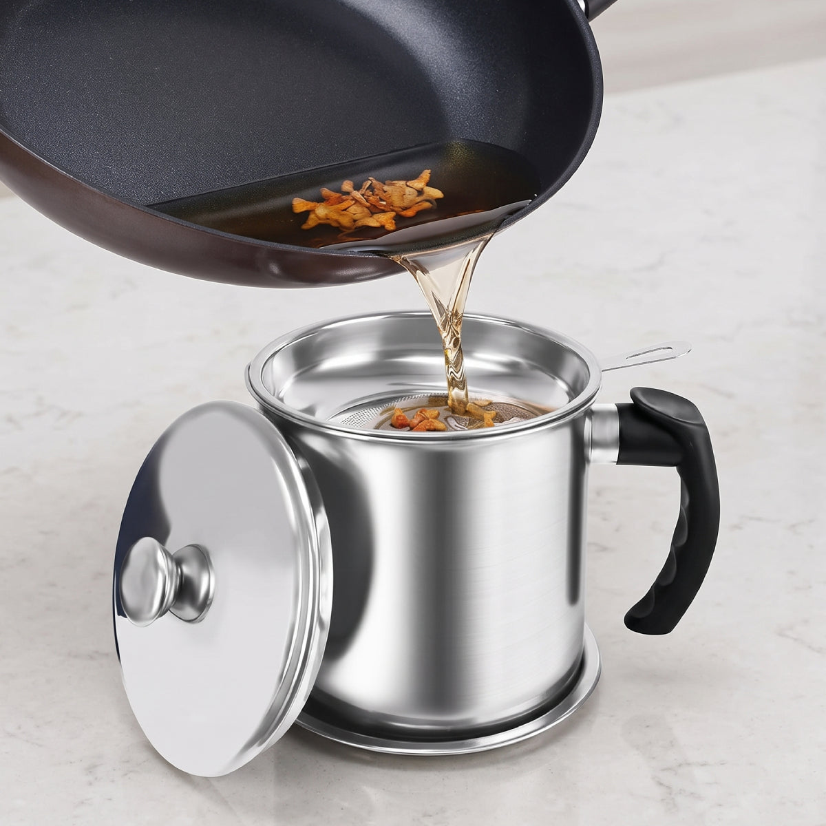 Stainless Steel Oil Dispenser with Filter