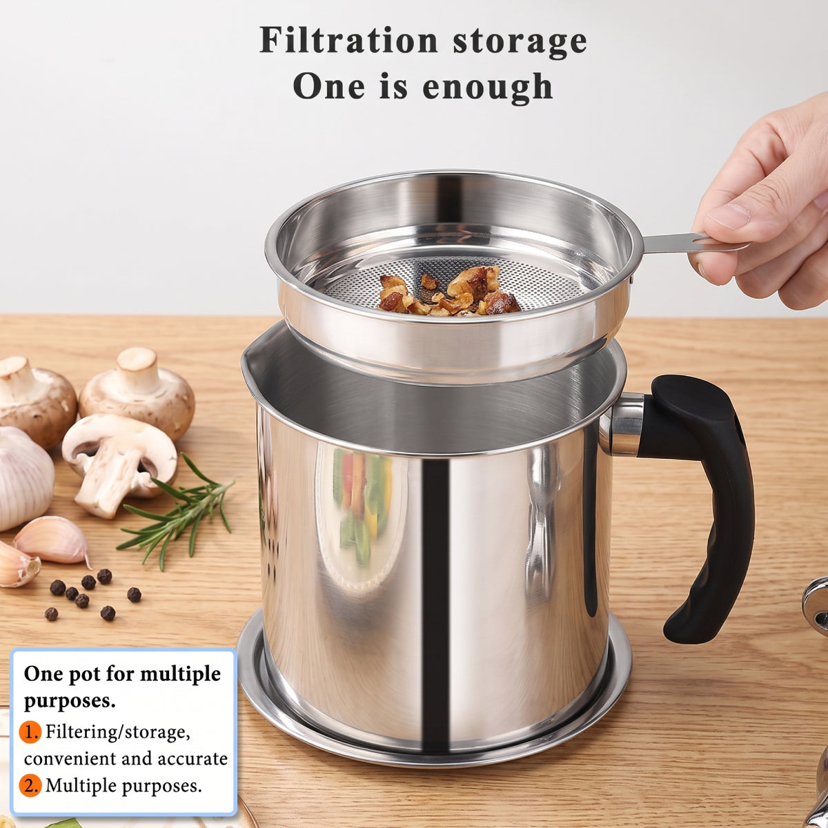 Stainless Steel Oil Dispenser with Filter