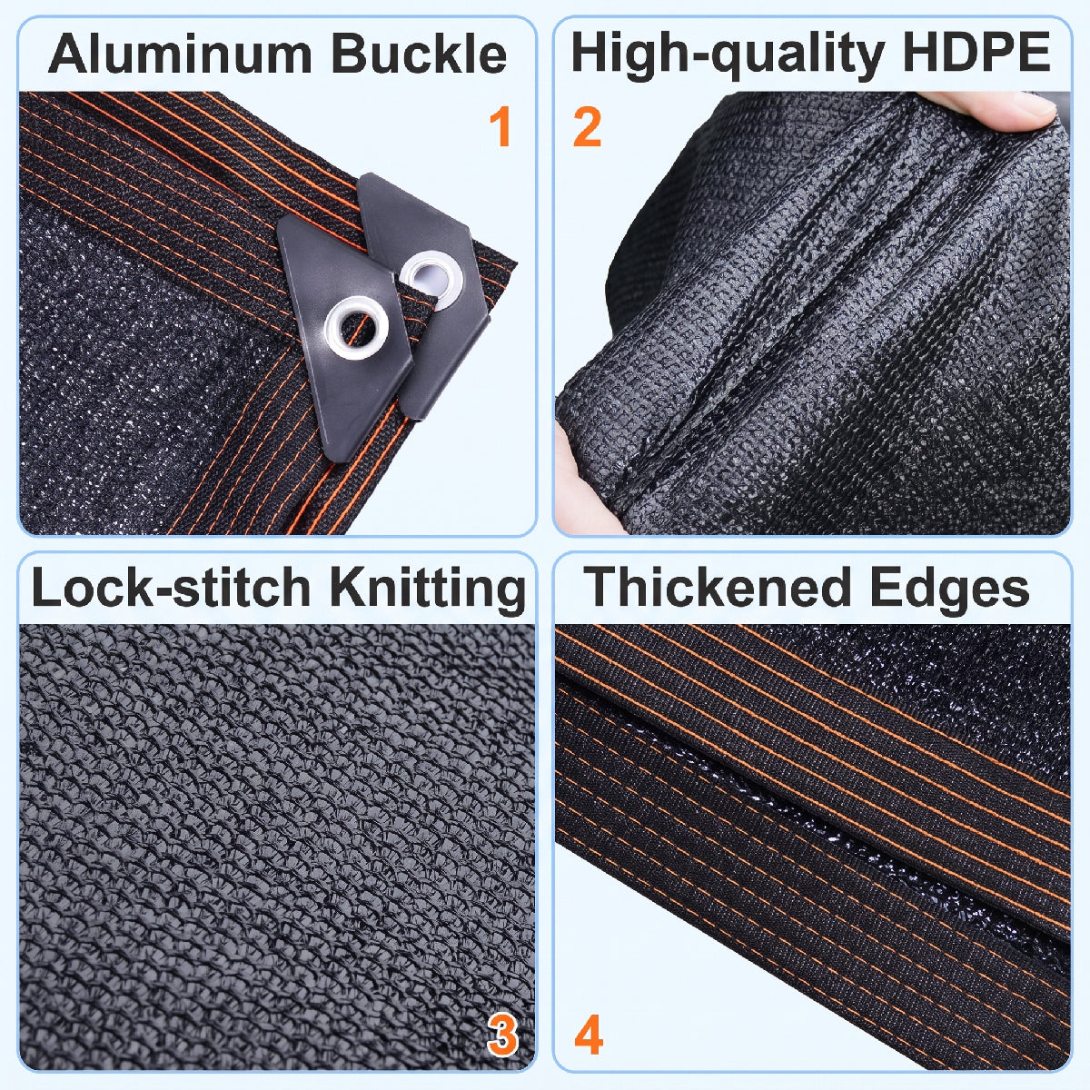 UV-Resistant Shade Net with Reinforced Rivets