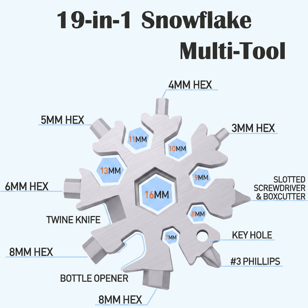 19-in-1 Stainless Steel Snowflake Multi-Tool