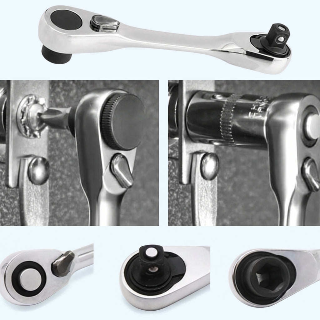 1/4-Inch Mini Dual-Head Ratchet Wrench