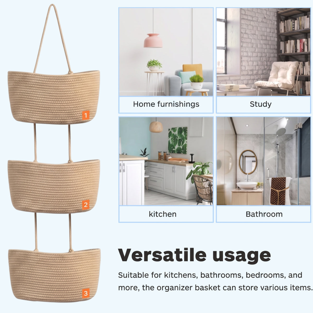 3-Tier Wall Hanging Storage Basket