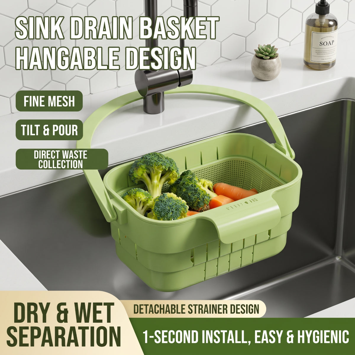 Foldable Kitchen Sink Drain Basket