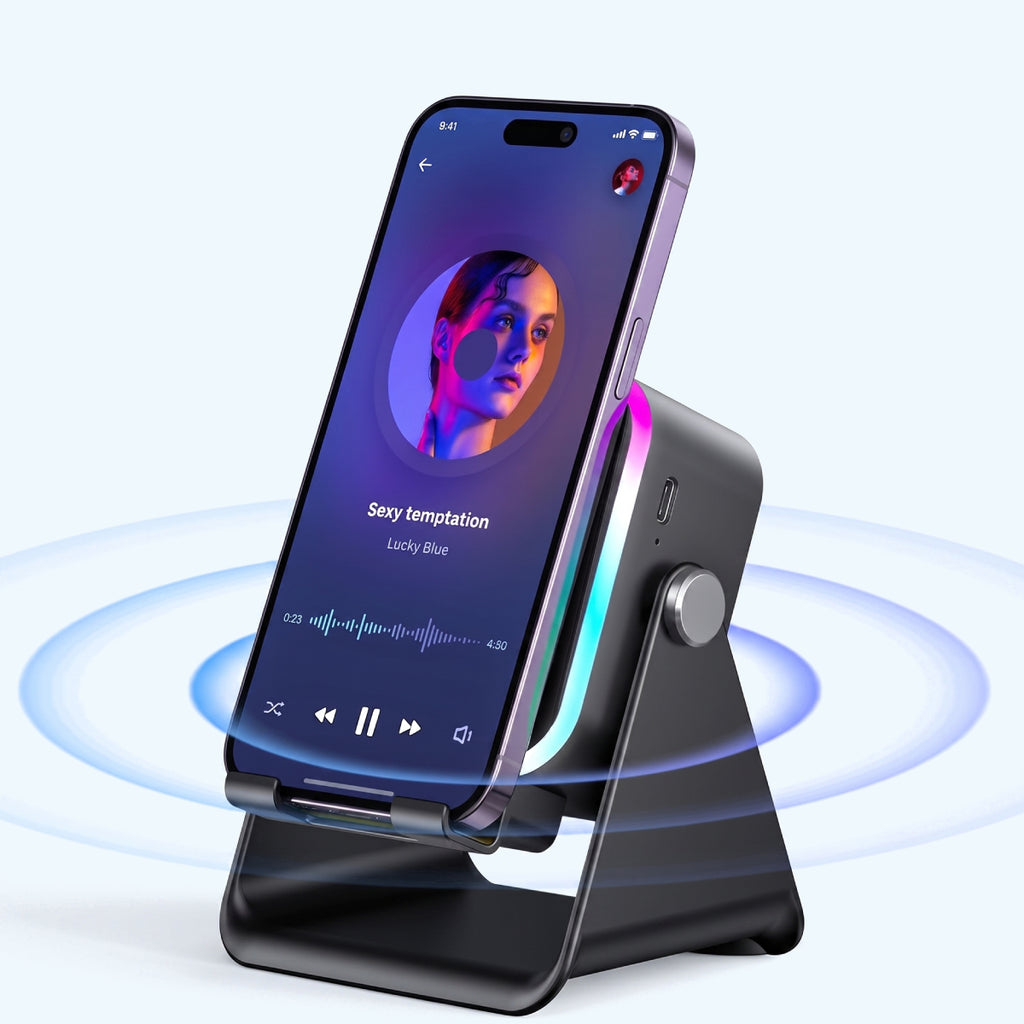 5-in-1 Wireless Induction Speaker with Phone Stand