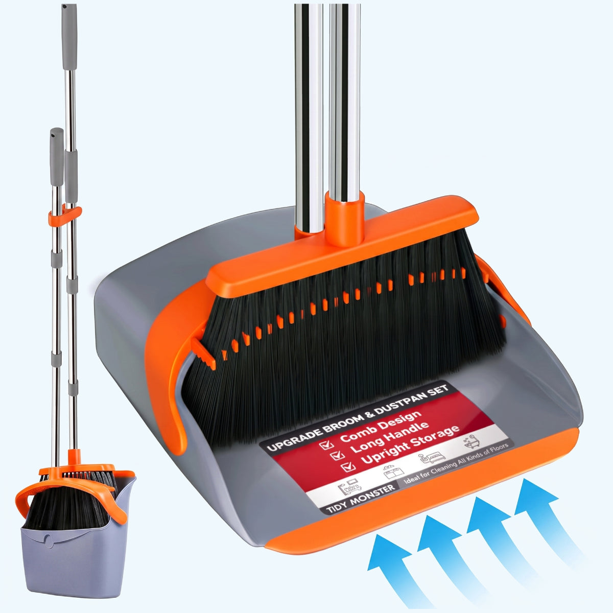 Long Handle Broom & Dustpan Set