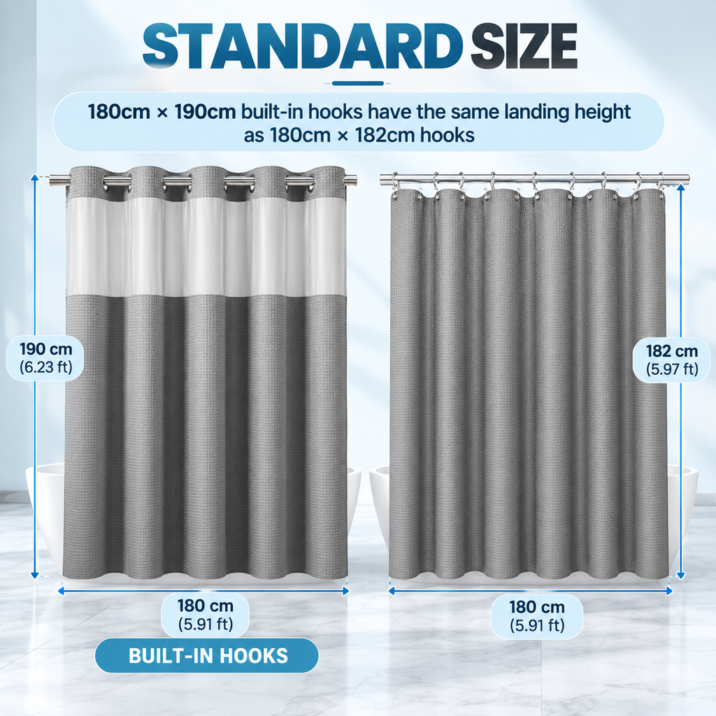 No-Hook Waffle Shower Curtain