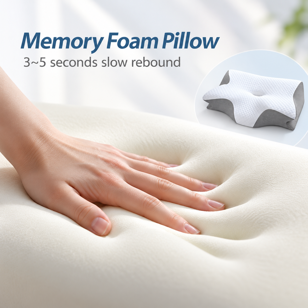Ergonomic Memory Foam Neck Support Pillow