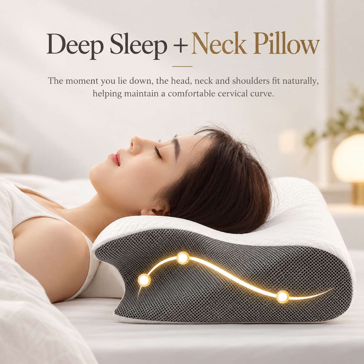 Ergonomic Memory Foam Neck Support Pillow