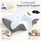 Ergonomic Memory Foam Neck Support Pillow