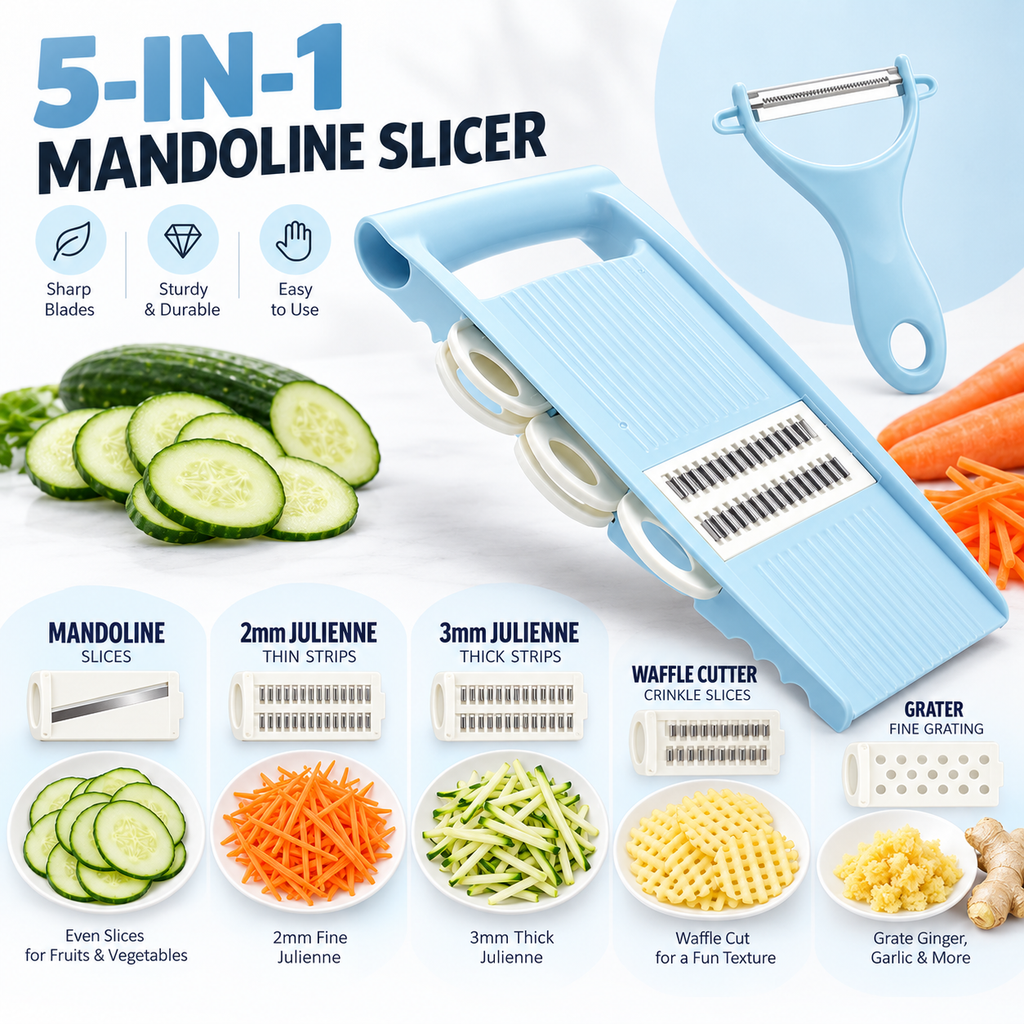 5-in-1 Handheld Mandoline Slicer