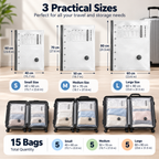 Travel Vacuum Storage Bags – 15 Pack