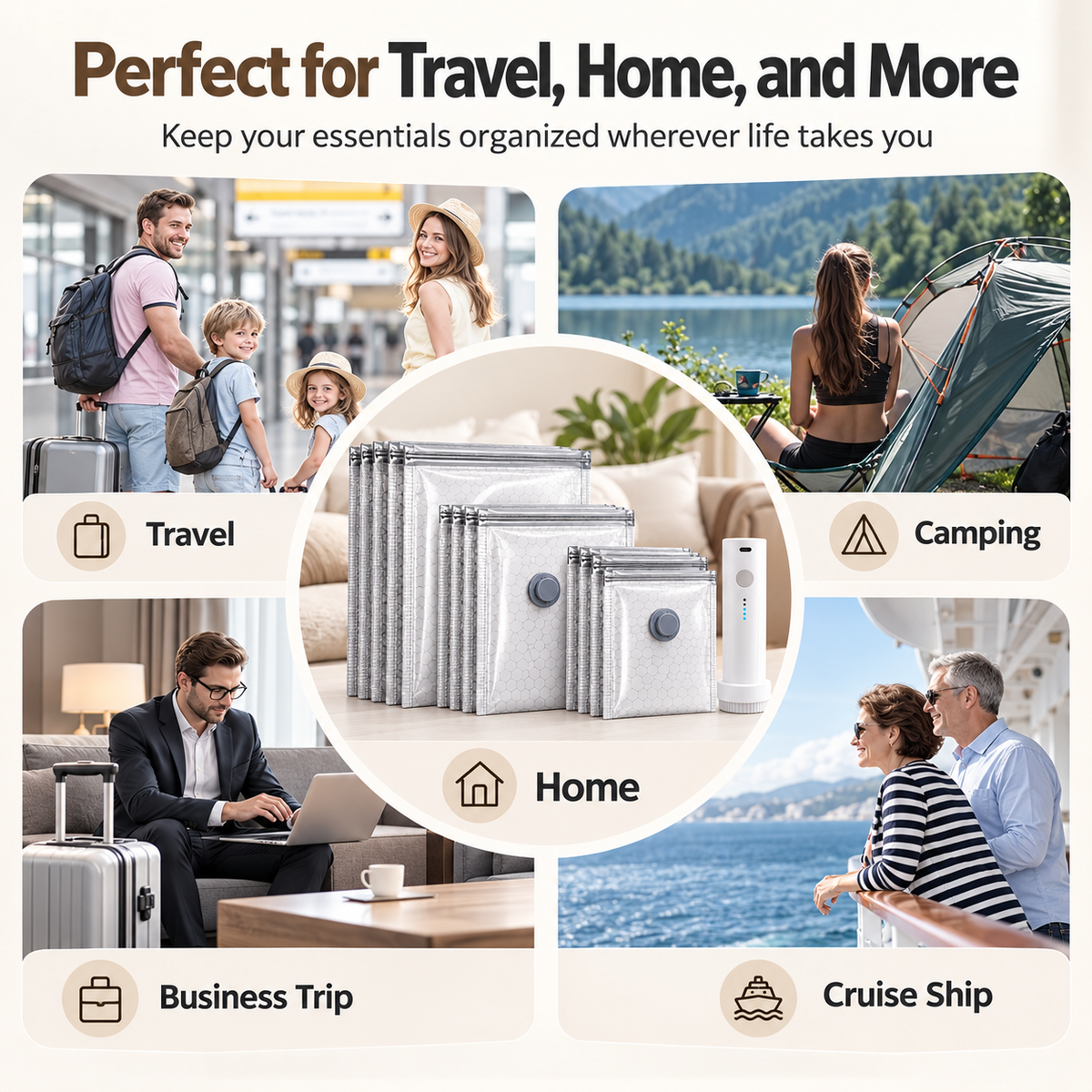 Travel Vacuum Storage Bags – 15 Pack