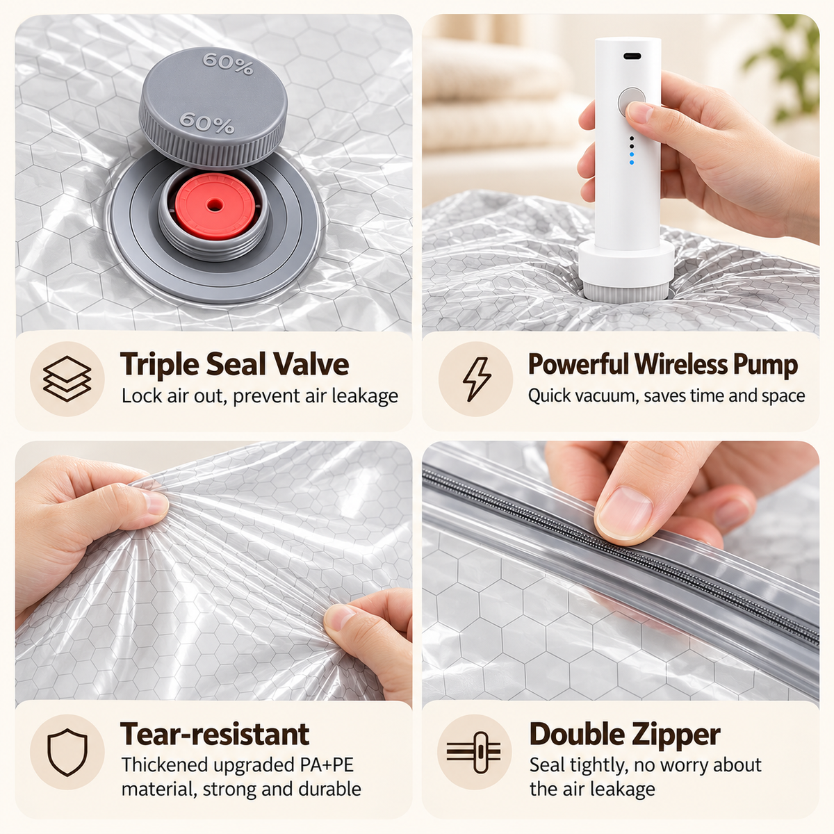 Travel Vacuum Storage Bags – 15 Pack