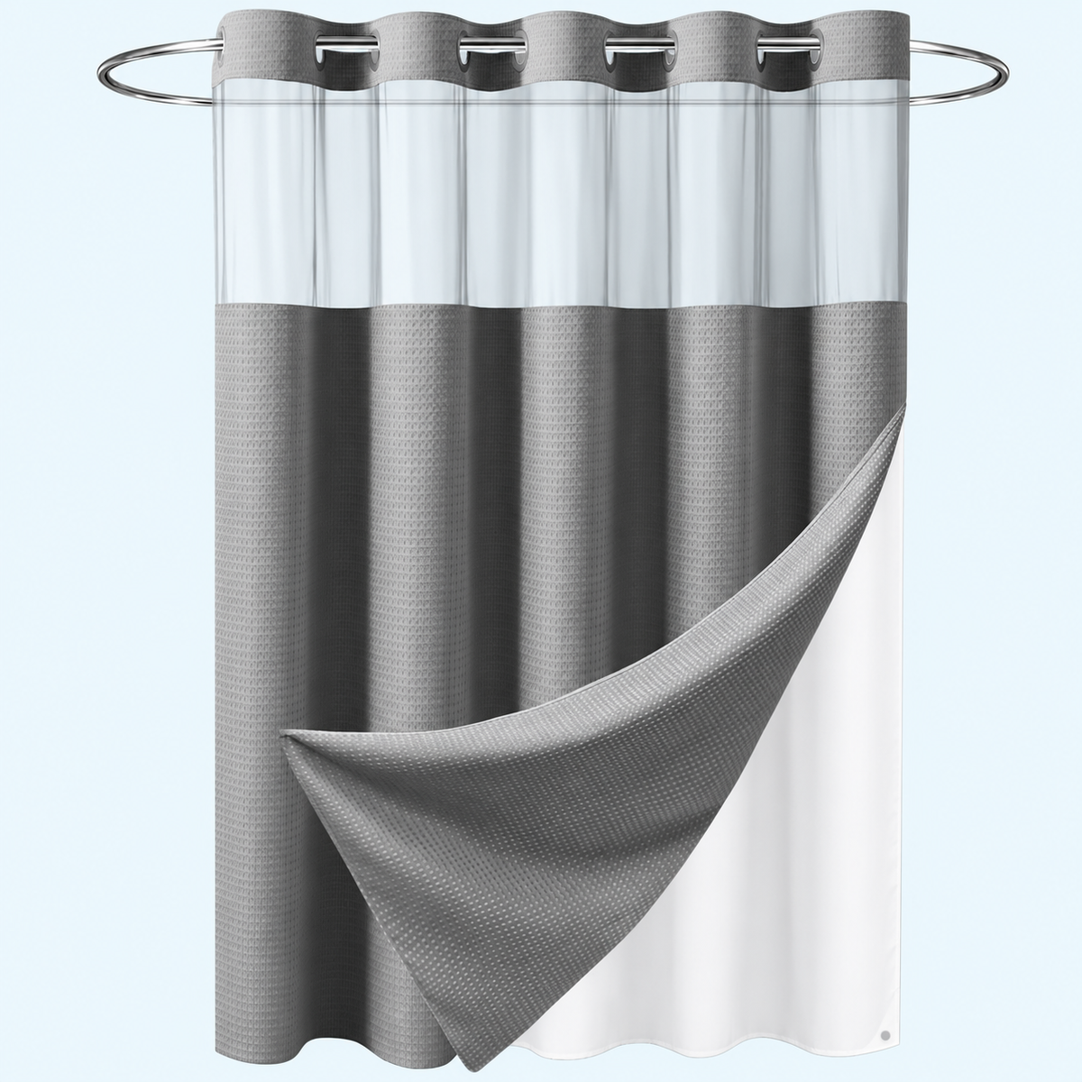 No-Hook Waffle Shower Curtain