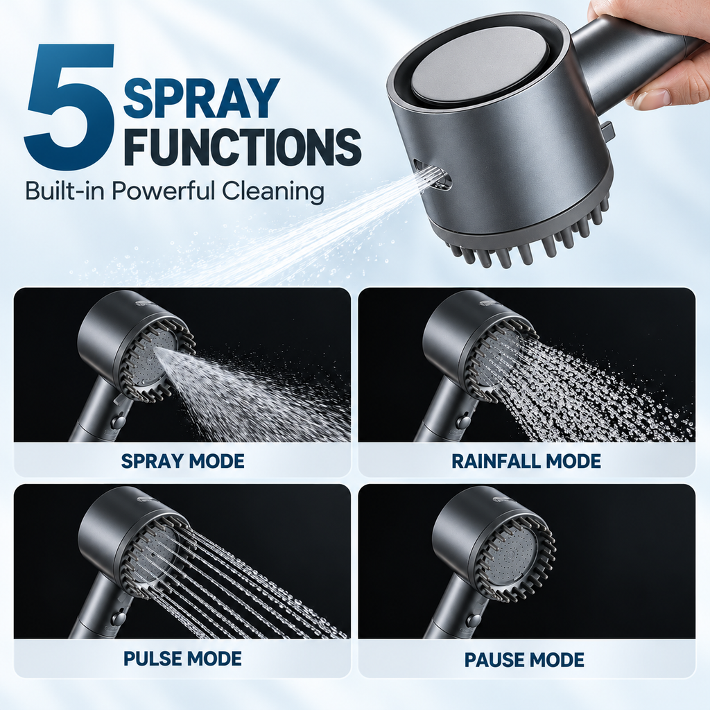 5-Mode Filtered Handheld Shower Head