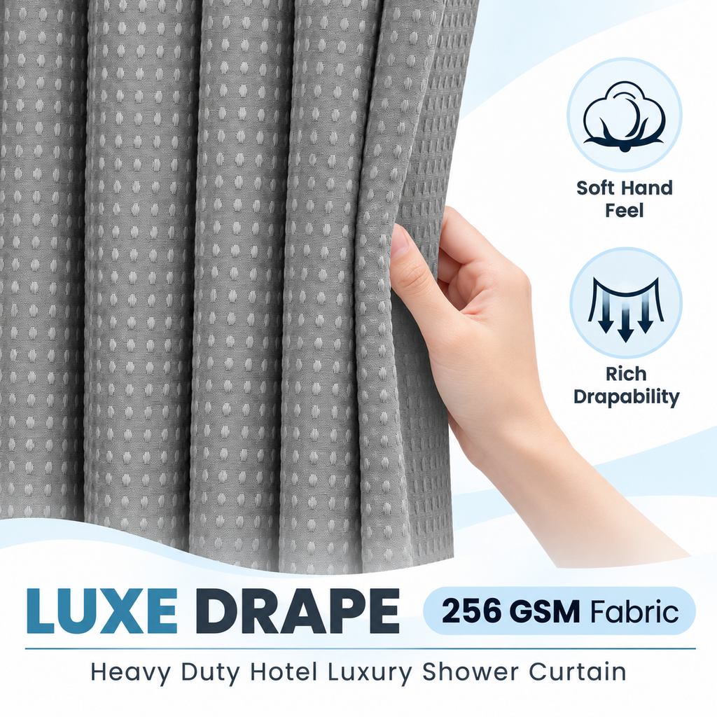 No-Hook Waffle Shower Curtain
