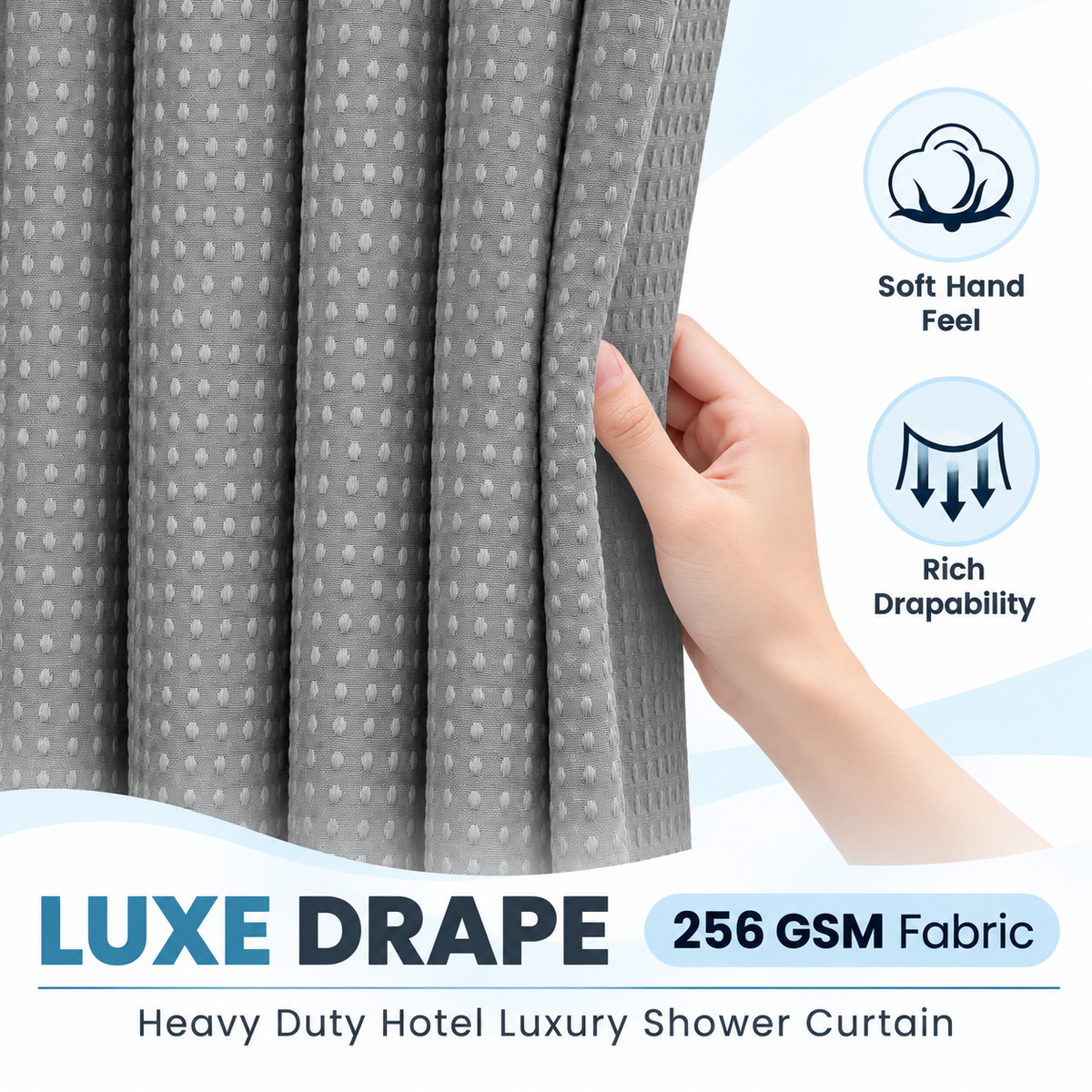 No-Hook Waffle Shower Curtain